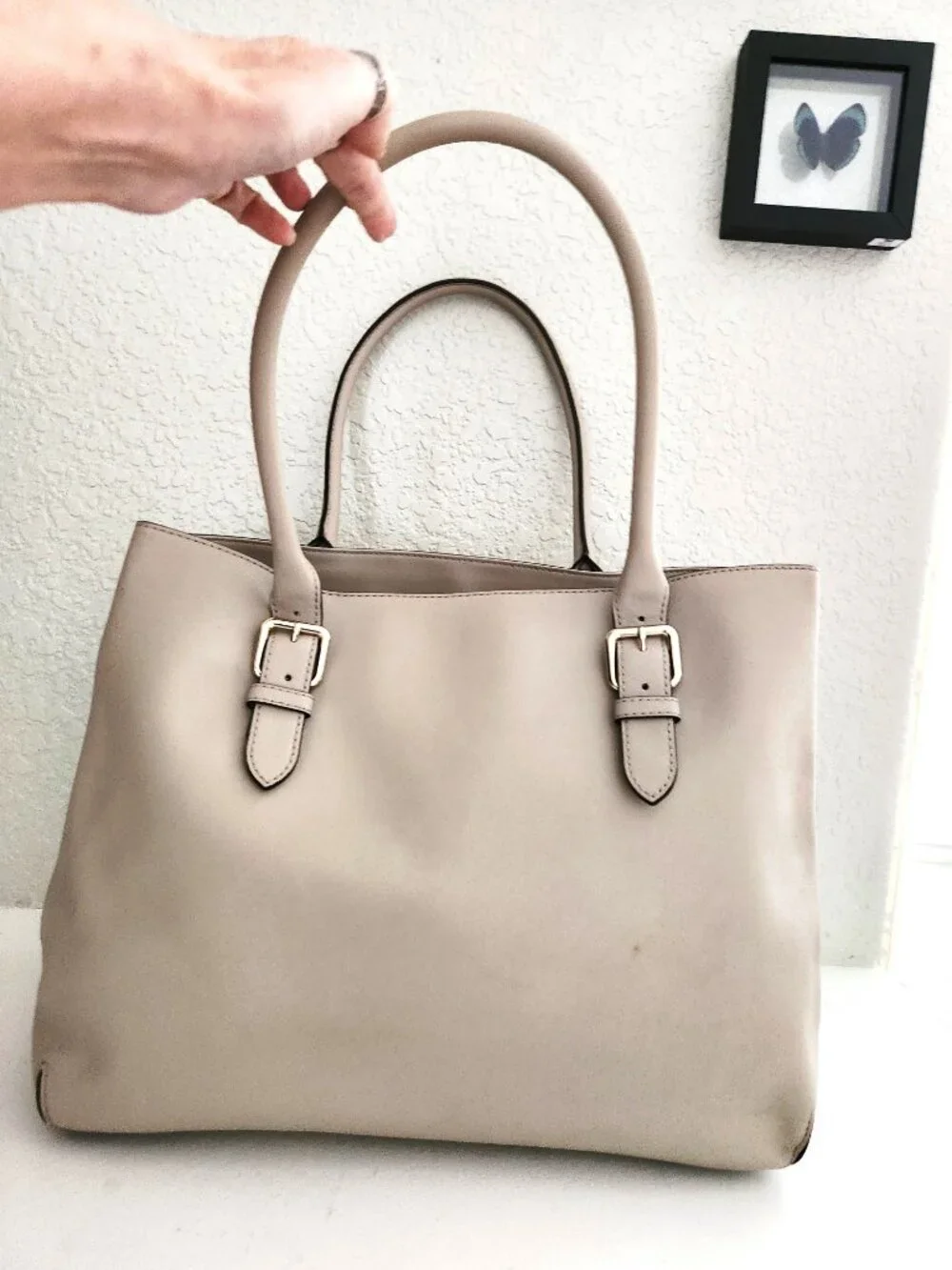 Kate Spade Cove Street Airel Tan Leather Tote Shoulder Bag XL